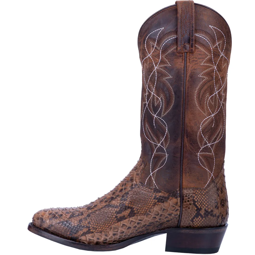 Manning Python Embroidered Round Toe Cowboy Boots