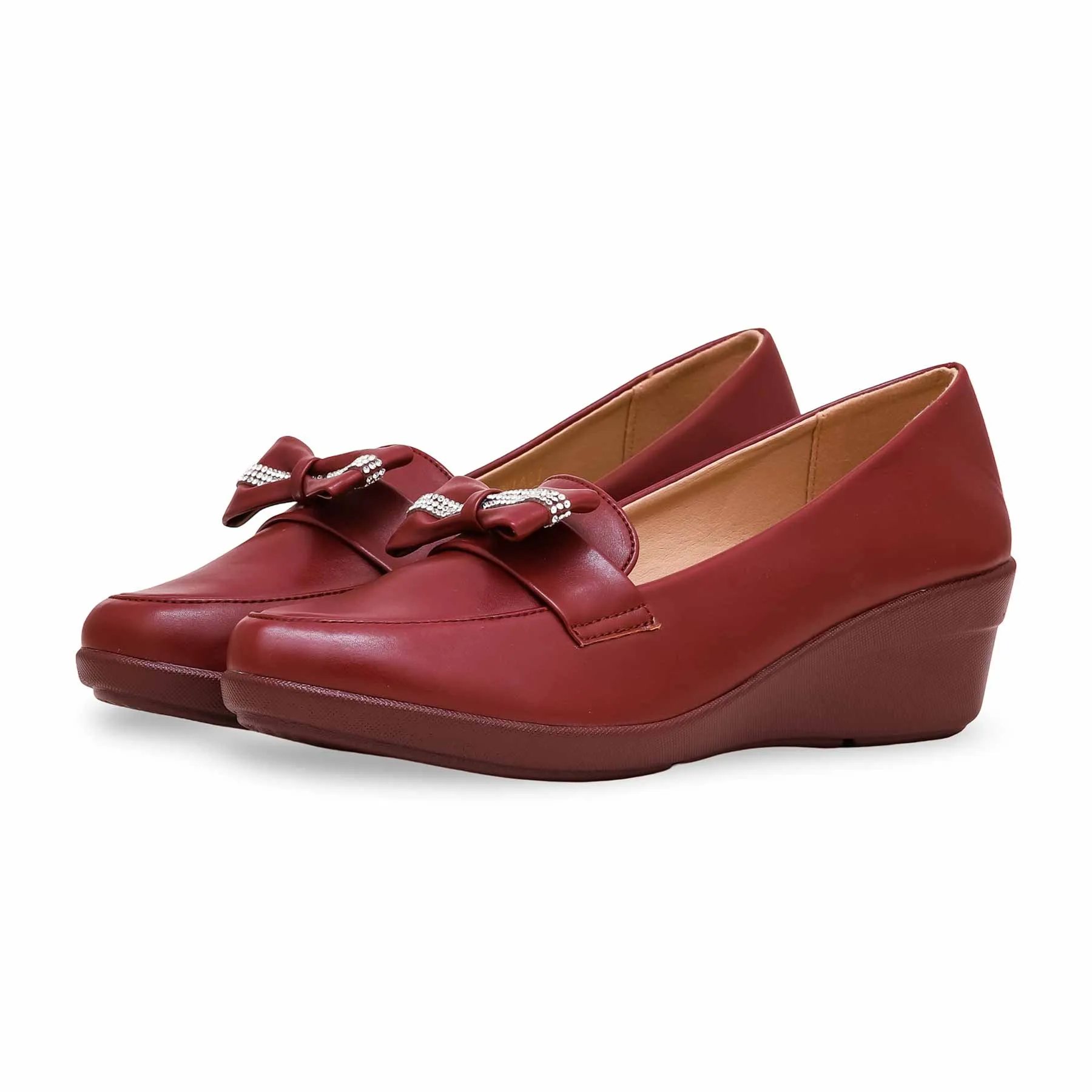 Maroon Court Shoes for Women WN7457