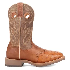 Martel Ostrich Embroidered Square Toe Cowboy Boots