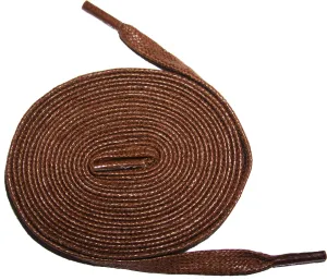 [Medium Brown] - Flat Waxed Cotton Shoelaces