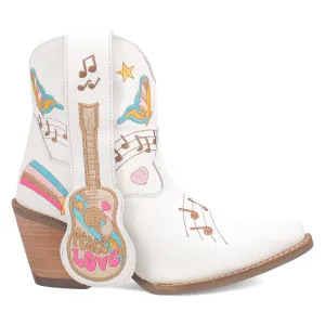 Melody Leather Graphic Embroidery Snip Toe Cowboy Booties