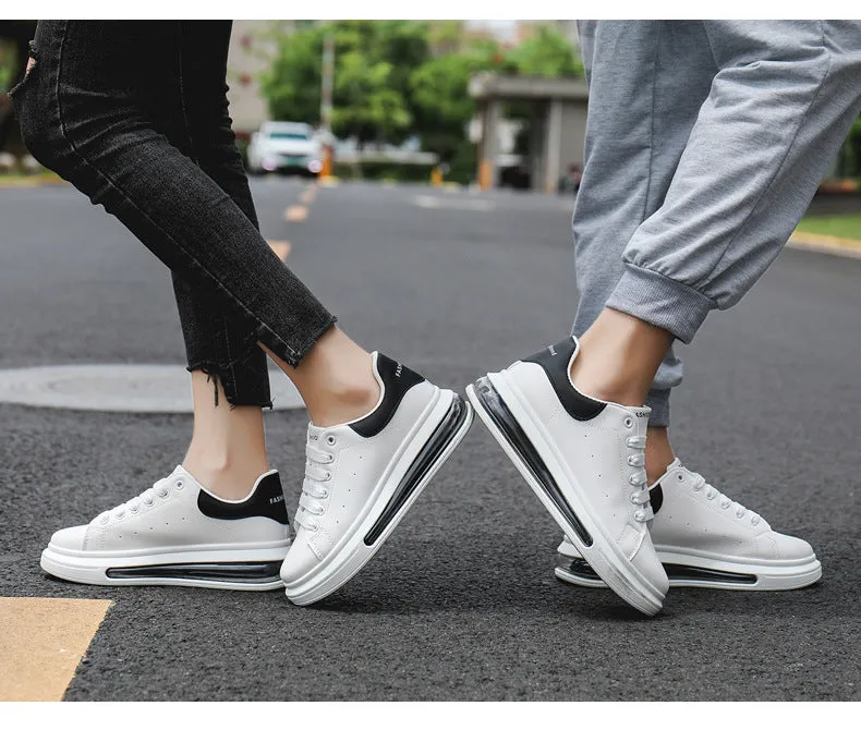 Men's and Women's PU LEATHER  Fashion Heightening Air Cushion Shoes