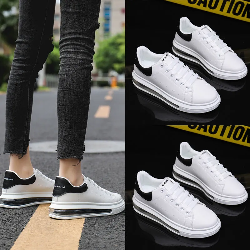 Men's and Women's PU LEATHER  Fashion Heightening Air Cushion Shoes