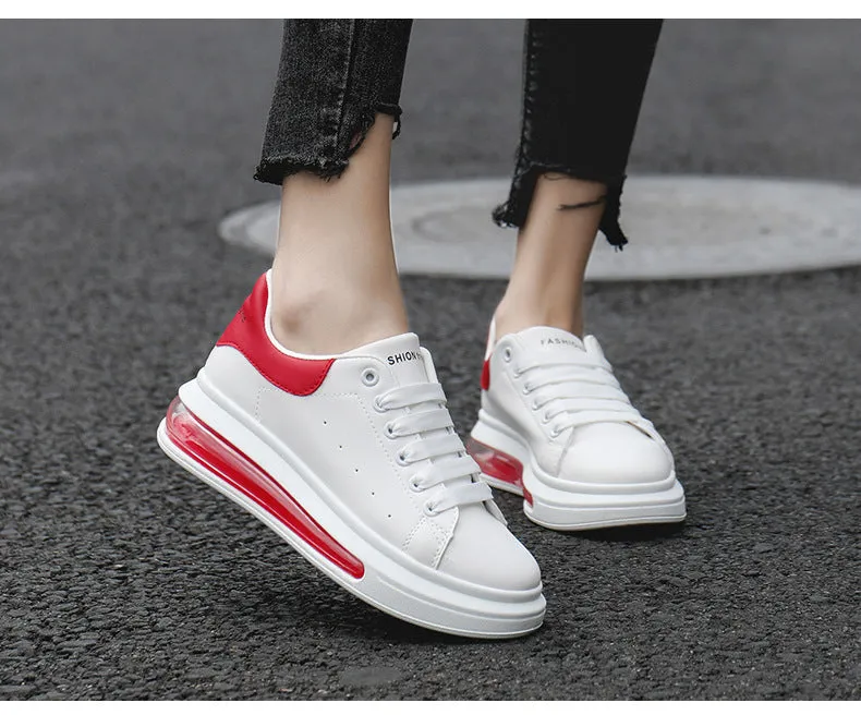 Men's and Women's PU LEATHER  Fashion Heightening Air Cushion Shoes