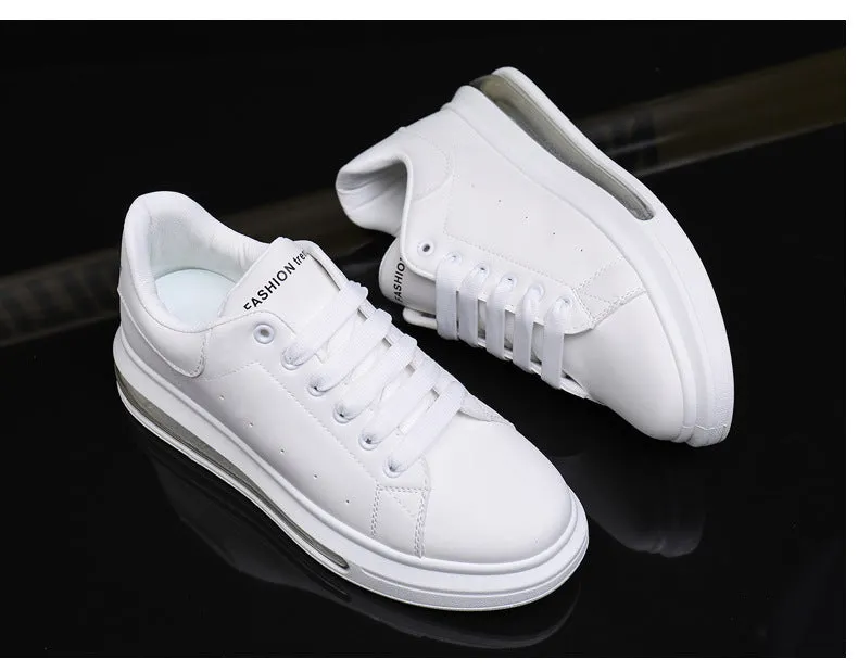 Men's and Women's PU LEATHER  Fashion Heightening Air Cushion Shoes