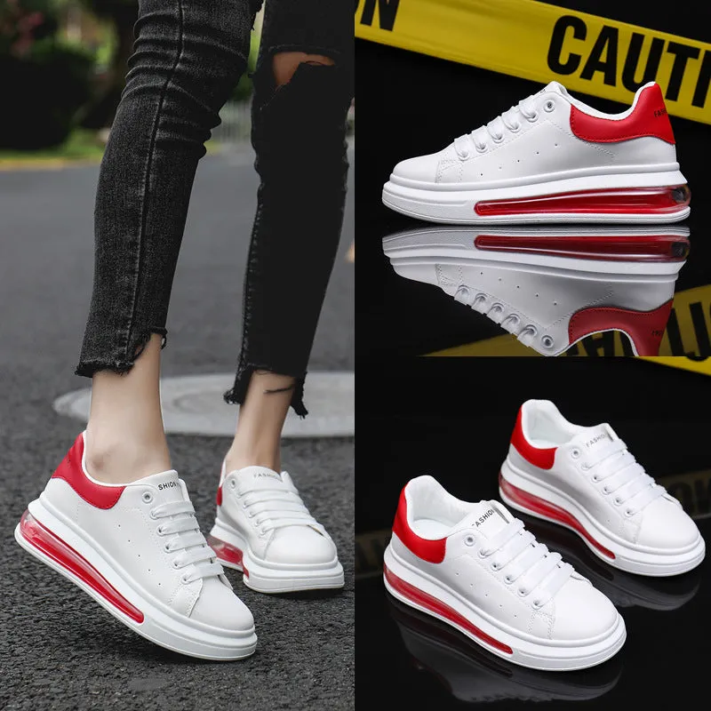 Men's and Women's PU LEATHER  Fashion Heightening Air Cushion Shoes