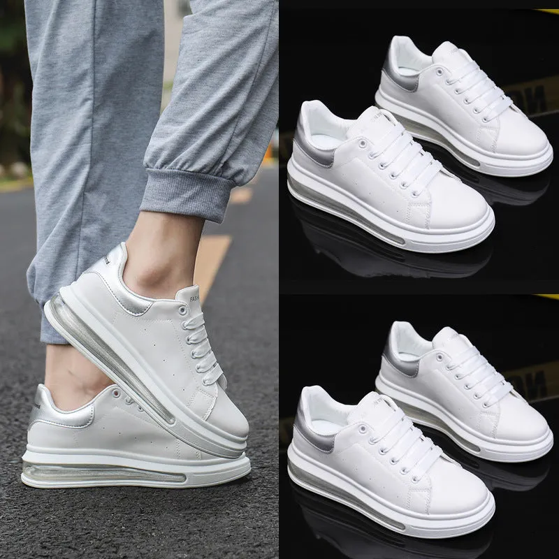 Men's and Women's PU LEATHER  Fashion Heightening Air Cushion Shoes