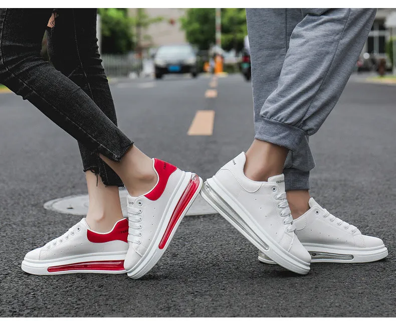 Men's and Women's PU LEATHER  Fashion Heightening Air Cushion Shoes