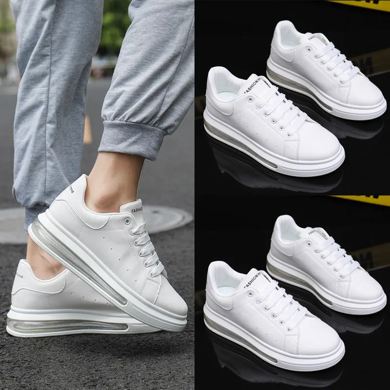 Men's and Women's PU LEATHER  Fashion Heightening Air Cushion Shoes