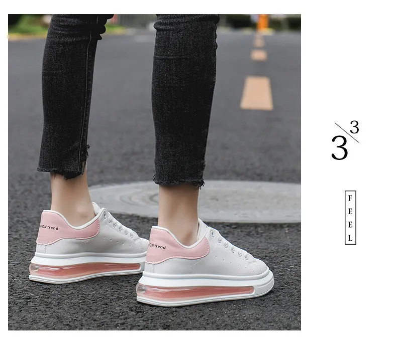 Men's and Women's PU LEATHER  Fashion Heightening Air Cushion Shoes