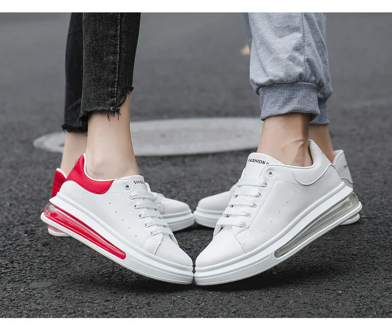 Men's and Women's PU LEATHER  Fashion Heightening Air Cushion Shoes