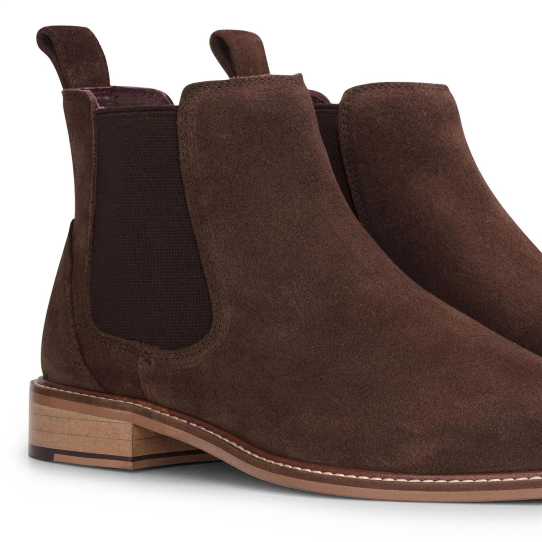 Men's Brown Suede Leather Slip On Chelsea Ankle Boots