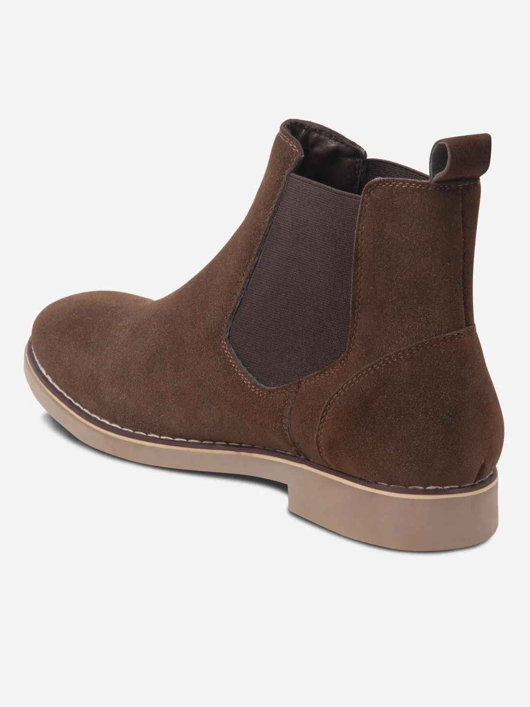 Men's Brown Suede Smart Casual Chelsea Boots (IX3037)