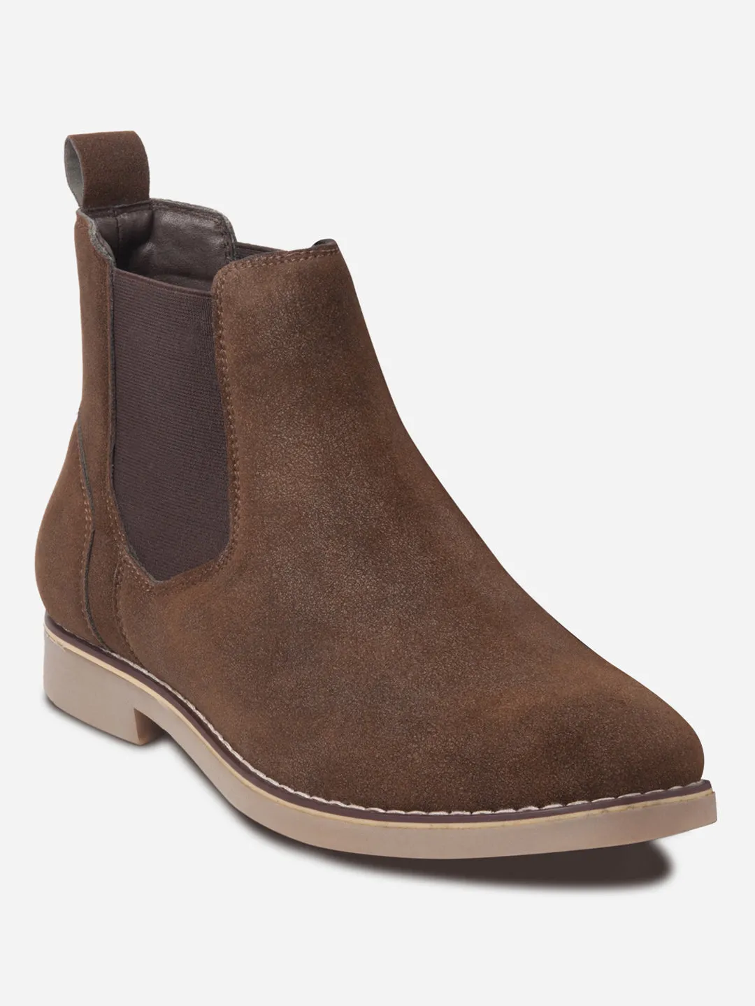 Men's Brown Suede Smart Casual Chelsea Boots (IX3037)