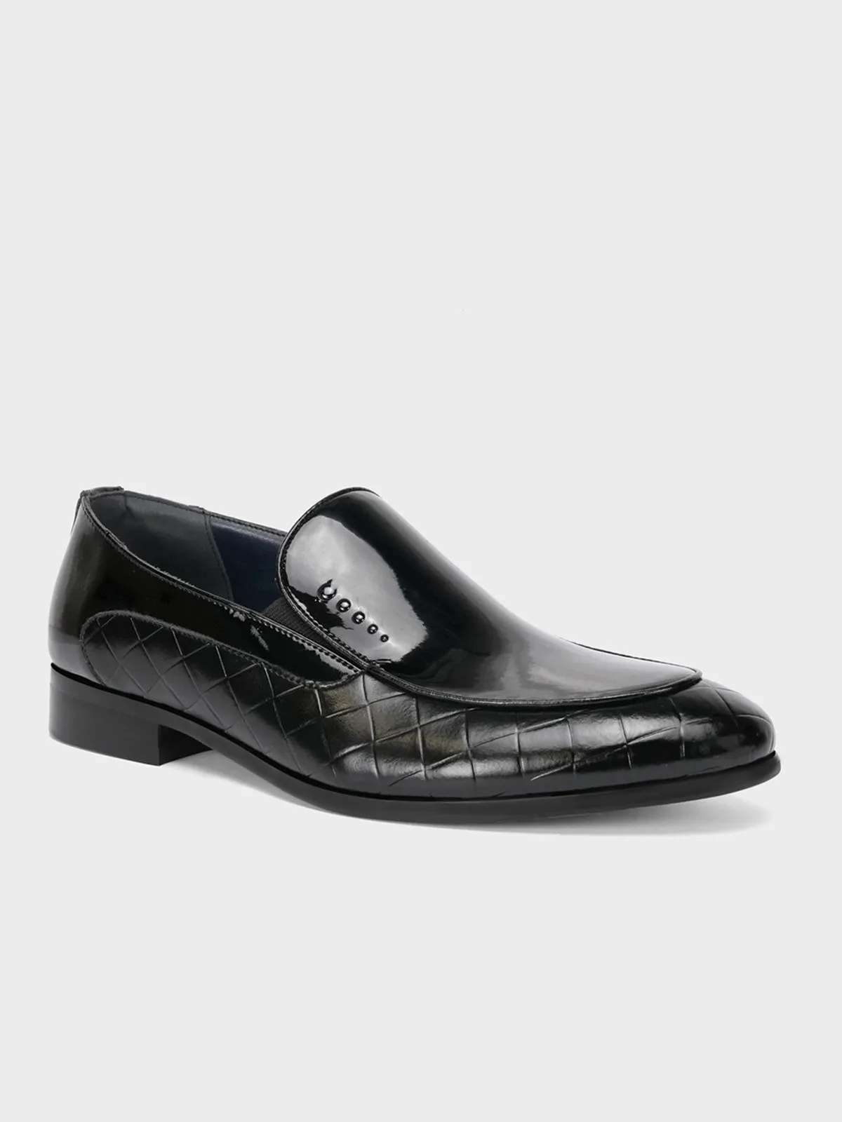 Mens "REYES" Shiny Moc Style Formal Shoes