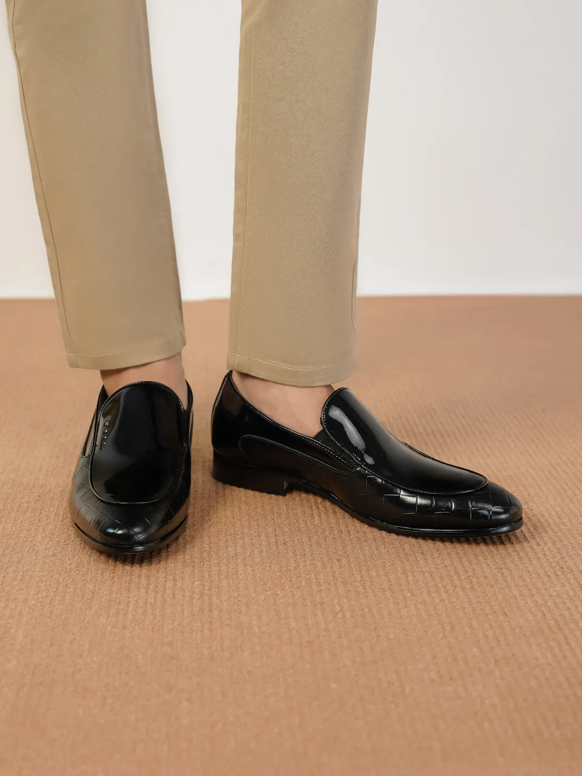 Mens "REYES" Shiny Moc Style Formal Shoes