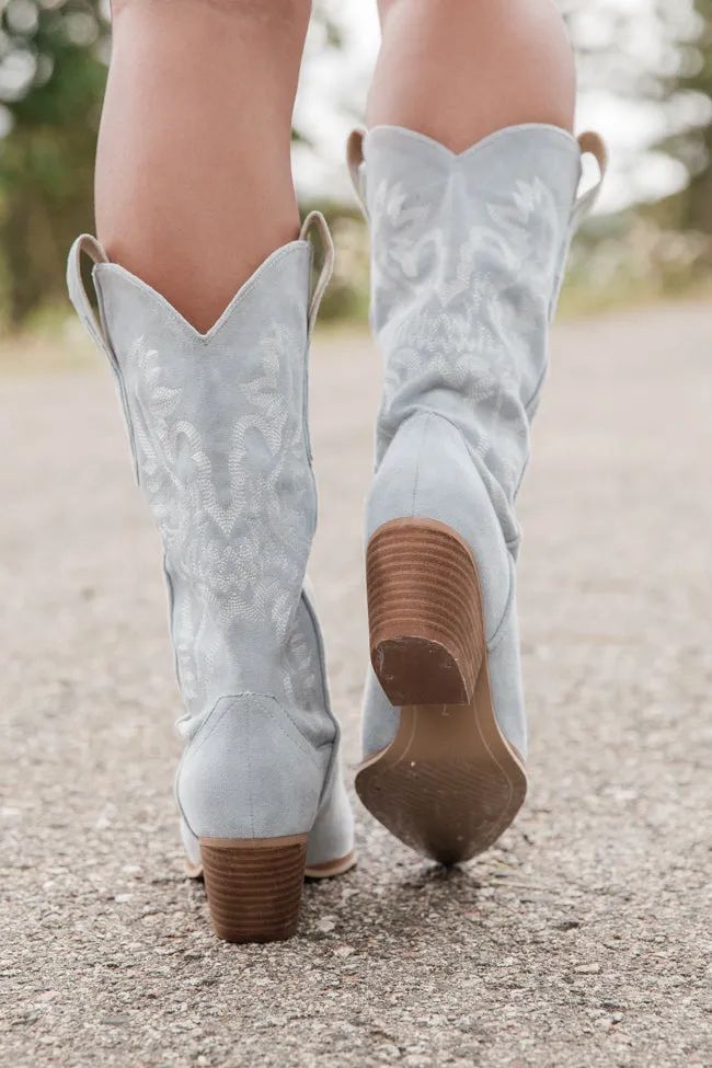 Merle Light Dusty Blue Western Boots FINAL SALE