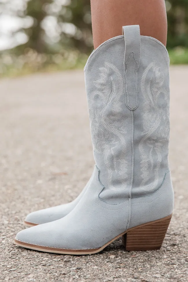 Merle Light Dusty Blue Western Boots FINAL SALE