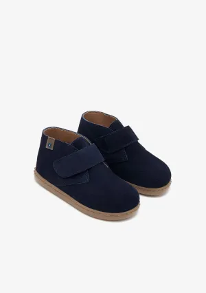 Navy suede ankle boot