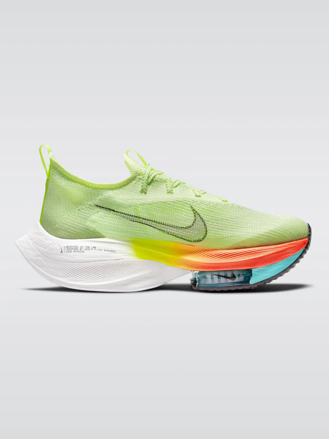 Nike Air Zoom Alphafly NEXT% Sneaker - Barely Volt-Black-Hyper Orange