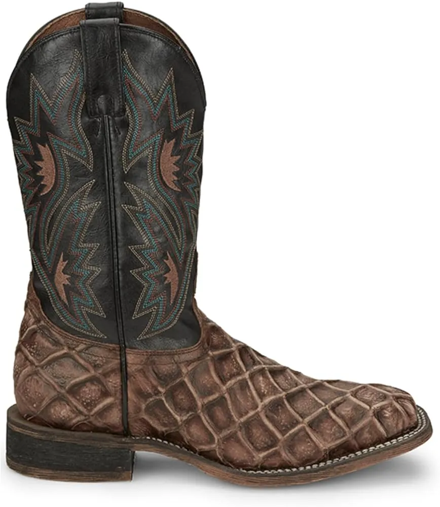 Nocona® Men's Brown Locoweed Fish Print Cowboy Boots