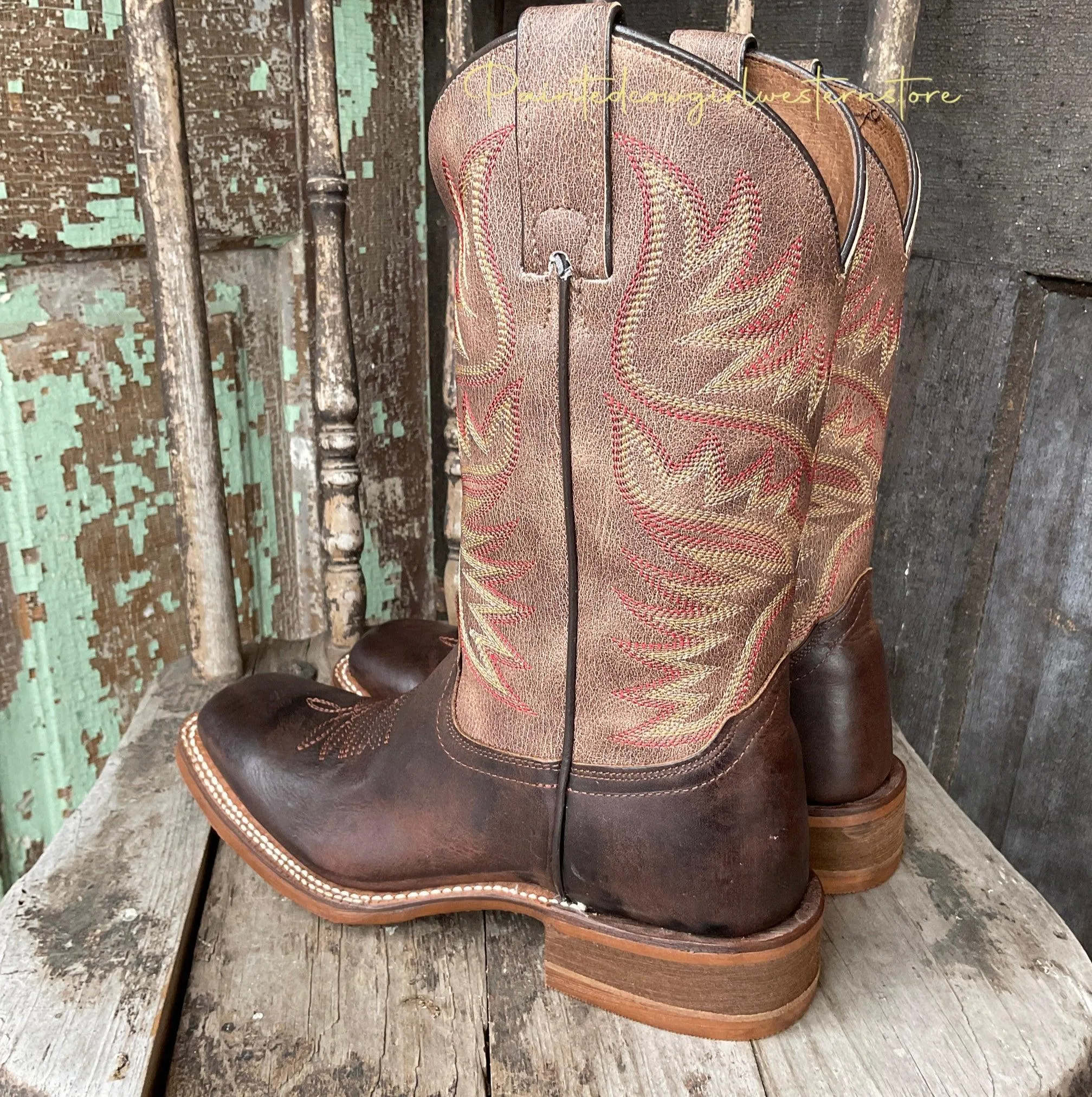 Nocona Women's Sierra Brown on Brown Square Toe Cowgirl Boots HR4501