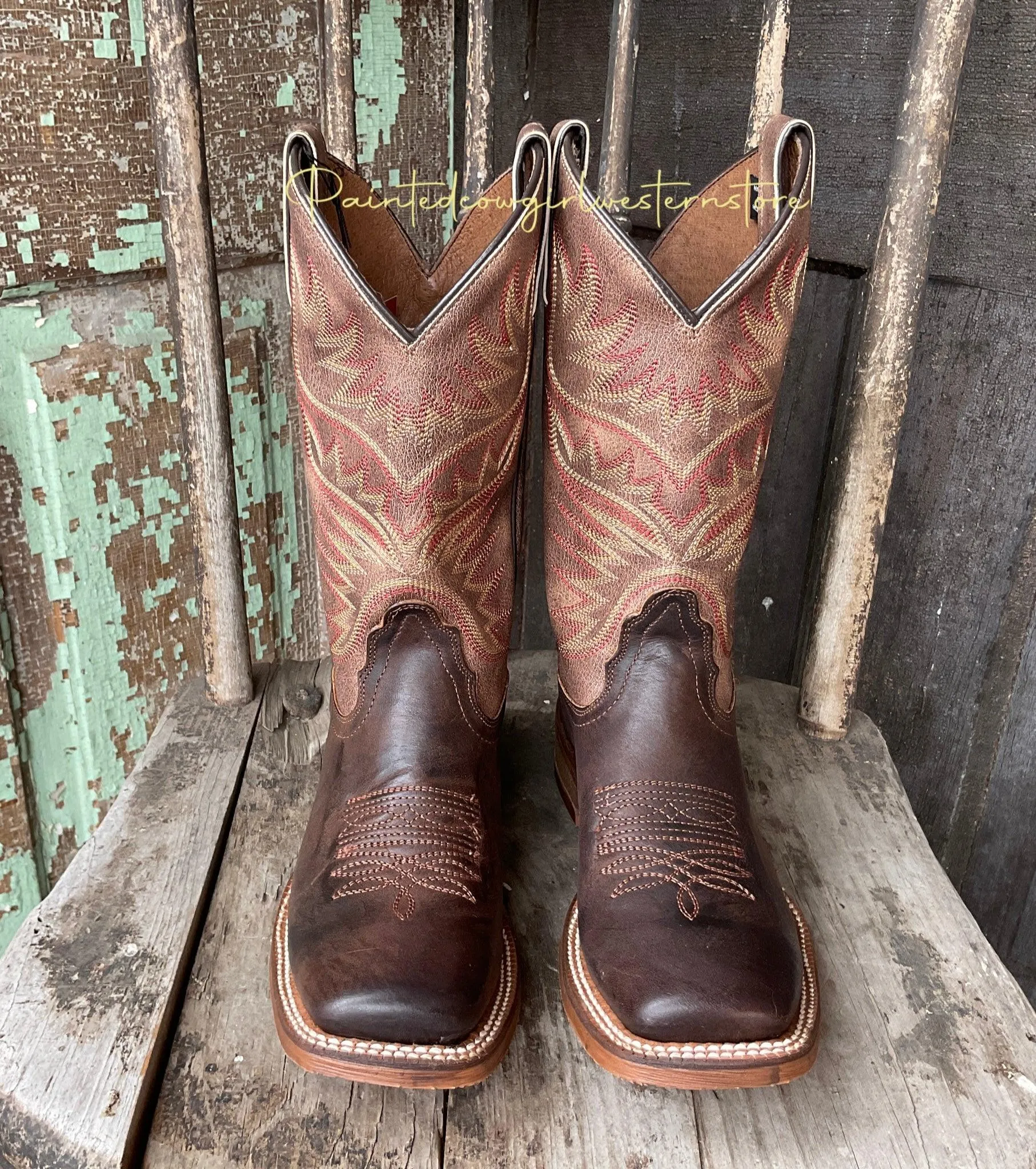 Nocona Women's Sierra Brown on Brown Square Toe Cowgirl Boots HR4501