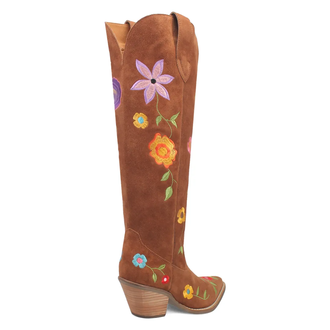 Online Exclusive | Dingo | Flower Power Suede Boot in Brown **PREORDER