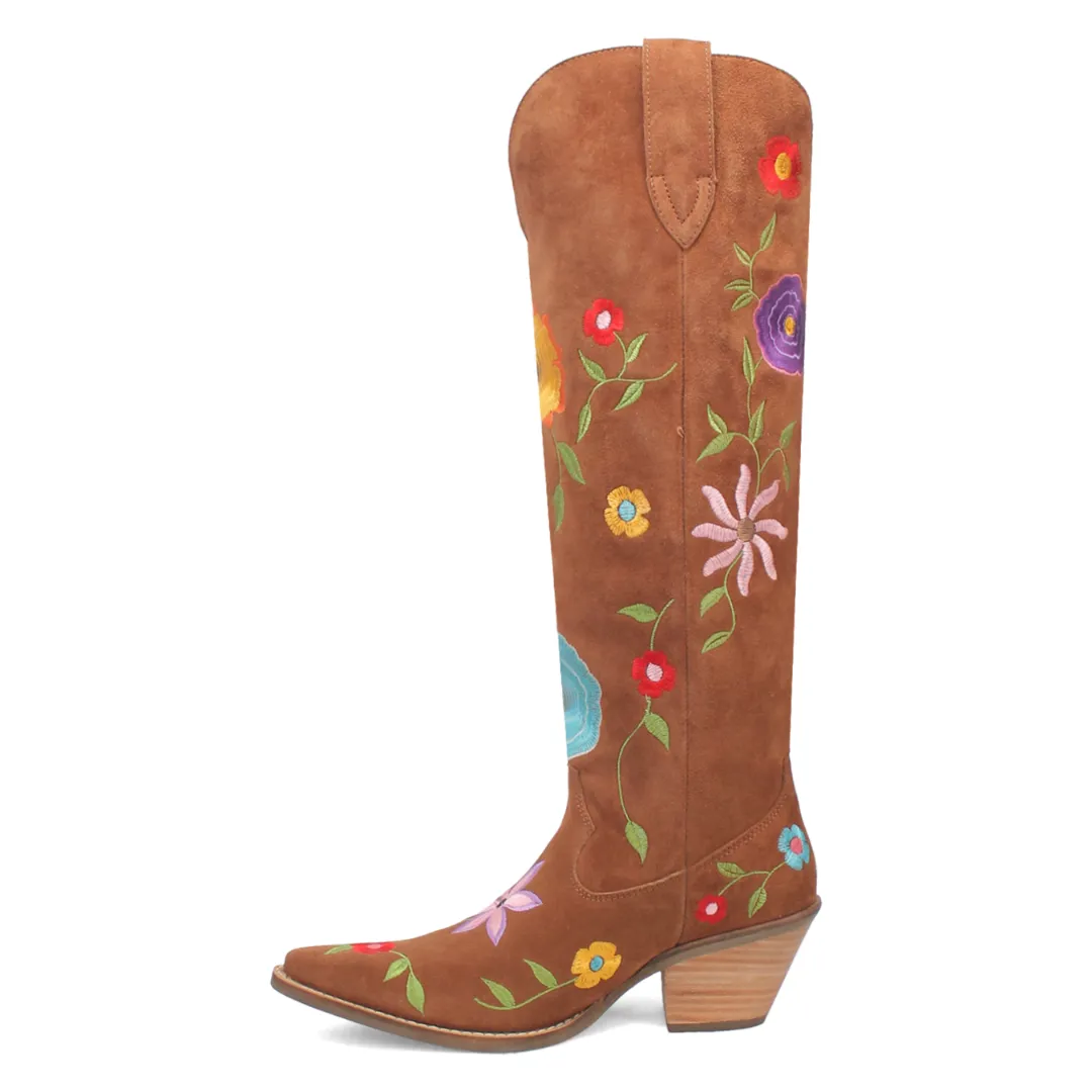 Online Exclusive | Dingo | Flower Power Suede Boot in Brown **PREORDER