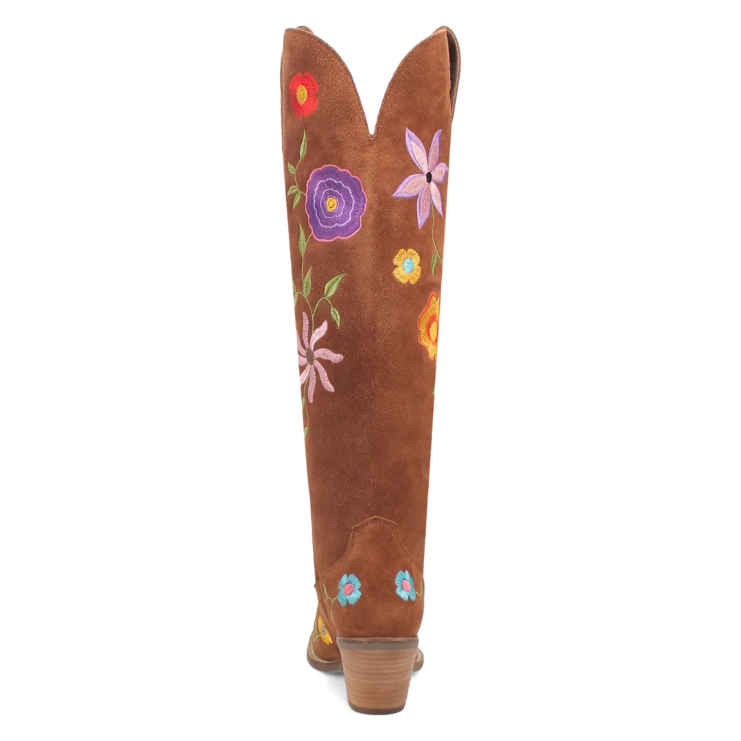 Online Exclusive | Dingo | Flower Power Suede Boot in Brown **PREORDER