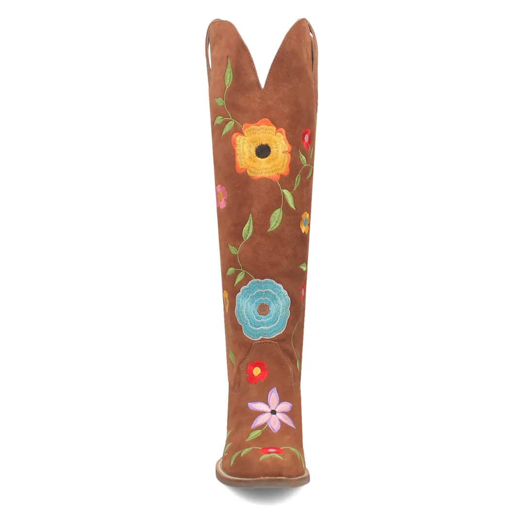 Online Exclusive | Dingo | Flower Power Suede Boot in Brown **PREORDER