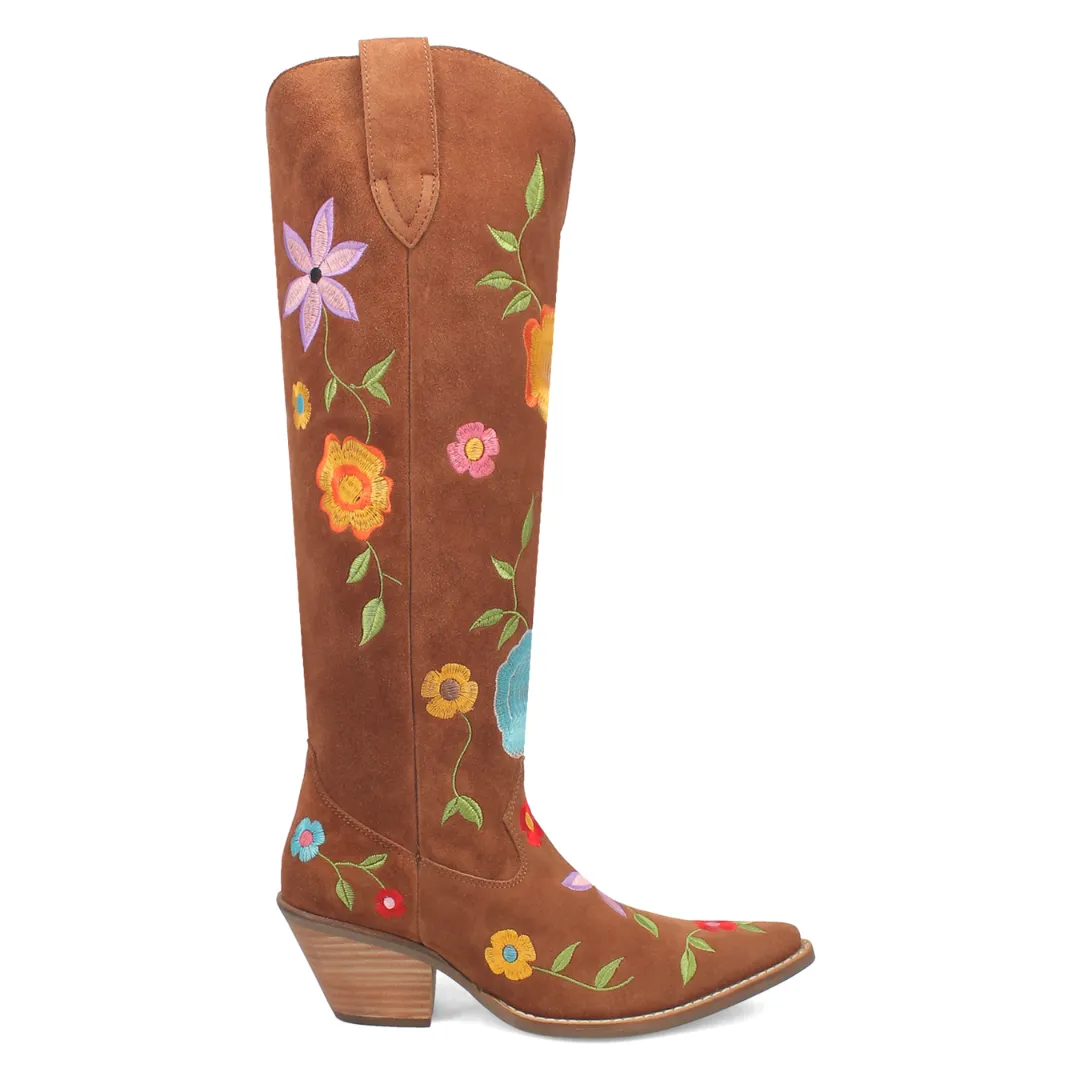 Online Exclusive | Dingo | Flower Power Suede Boot in Brown **PREORDER