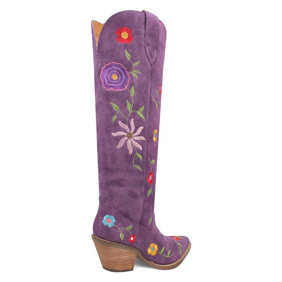 Online Exclusive | Dingo | Flower Power Suede Boot in Purple **PREORDER