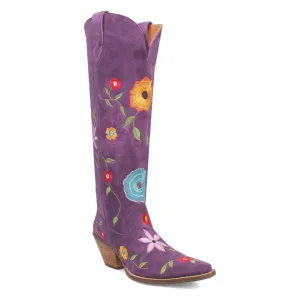 Online Exclusive | Dingo | Flower Power Suede Boot in Purple **PREORDER