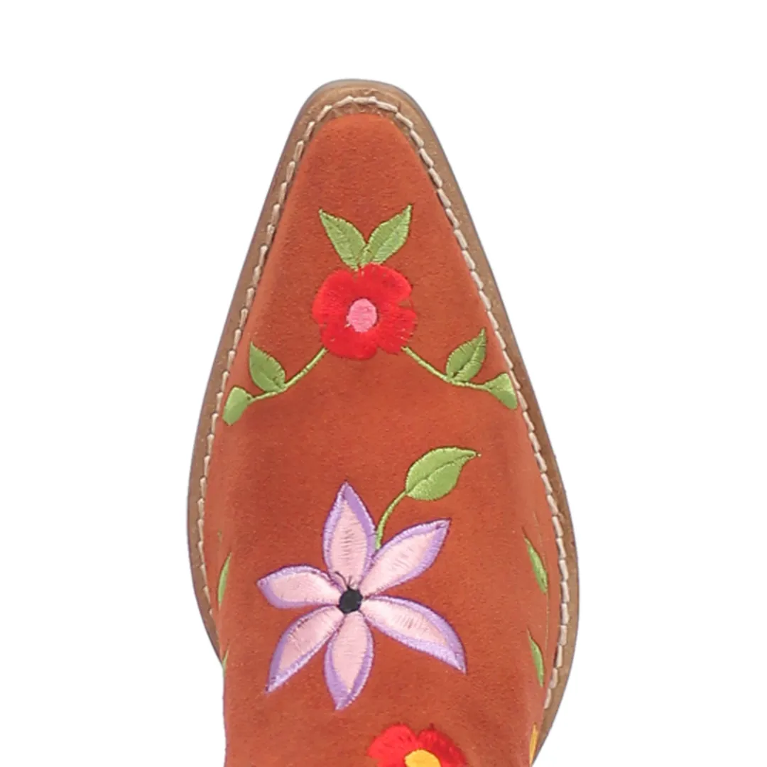 Online Exclusive | Dingo | Flower Power Suede Boot in Rust **PREORDER