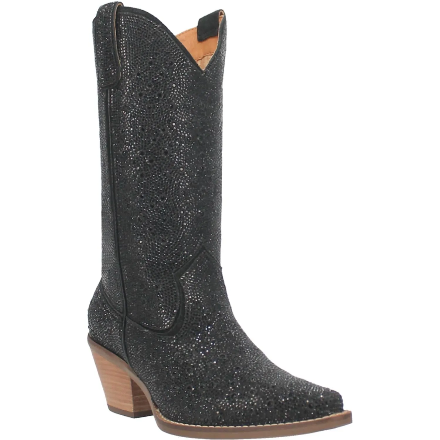 Online Exclusive | Dingo | Silver Dollar Rhinestone Cowboy Boots in Black **PREORDER