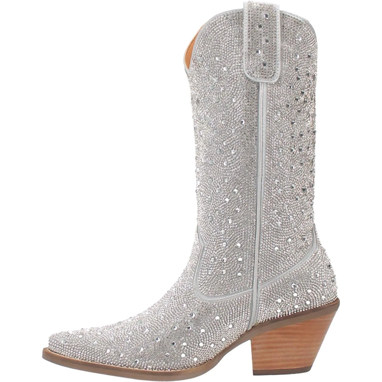 Online Exclusive | Dingo | Silver Dollar Rhinestone Cowboy Boots in Silver **PREORDER