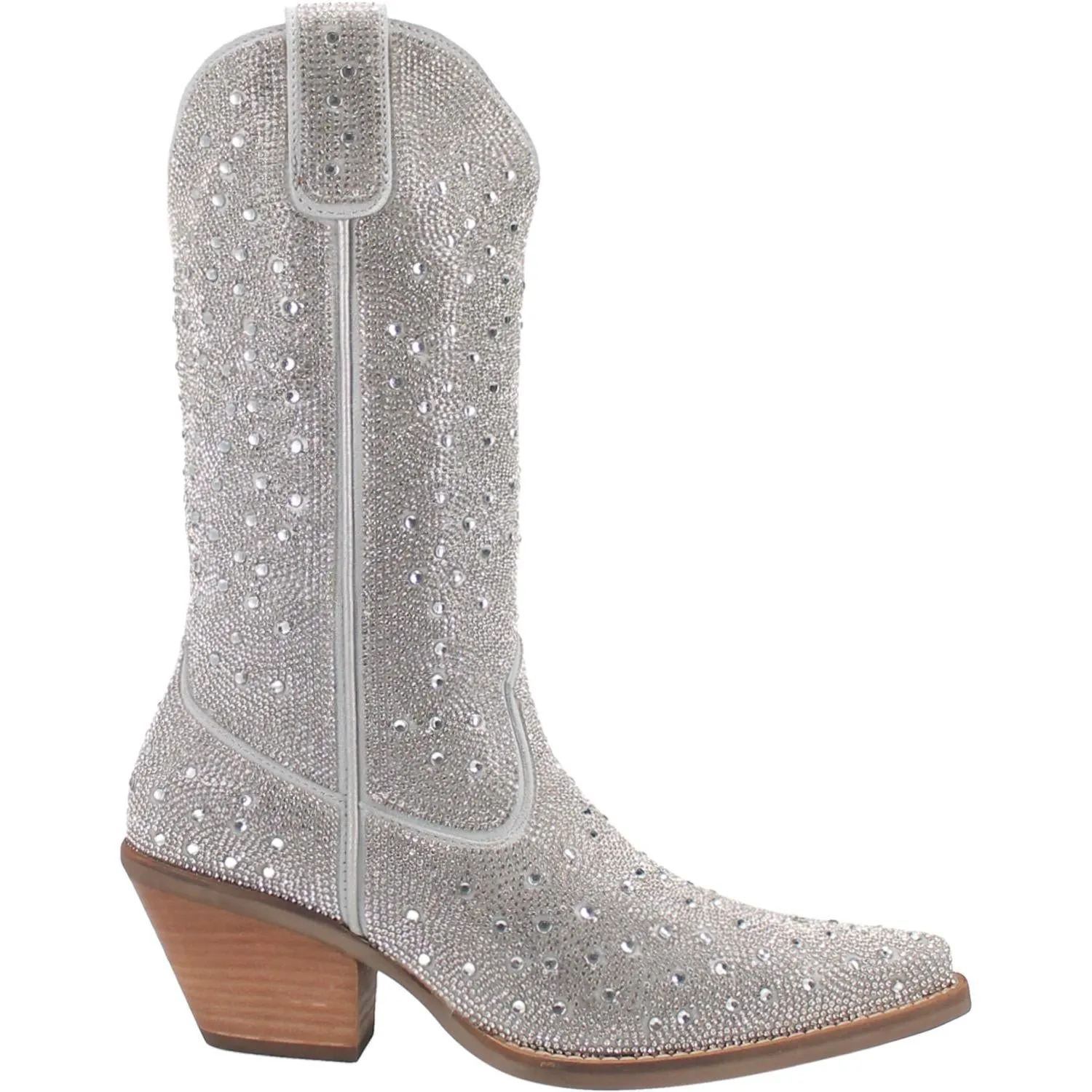 Online Exclusive | Dingo | Silver Dollar Rhinestone Cowboy Boots in Silver **PREORDER