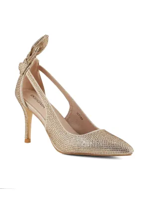 Party Wear Court Shoes I47164-Golden