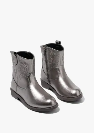 Pewter cowboy boots