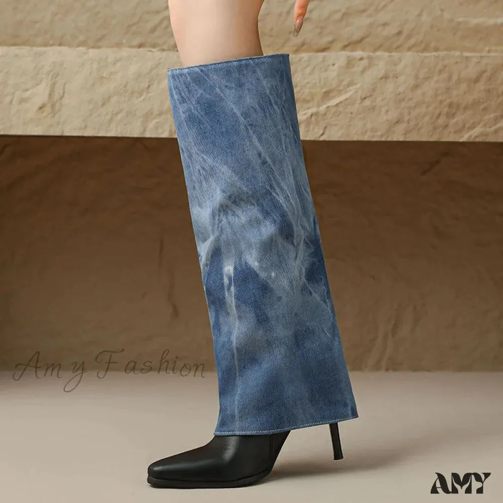 Pointed Toe Thin Heel Over-Knee High Heel Fashion Long Boots Autumn Winter 2024 Women's Shoes