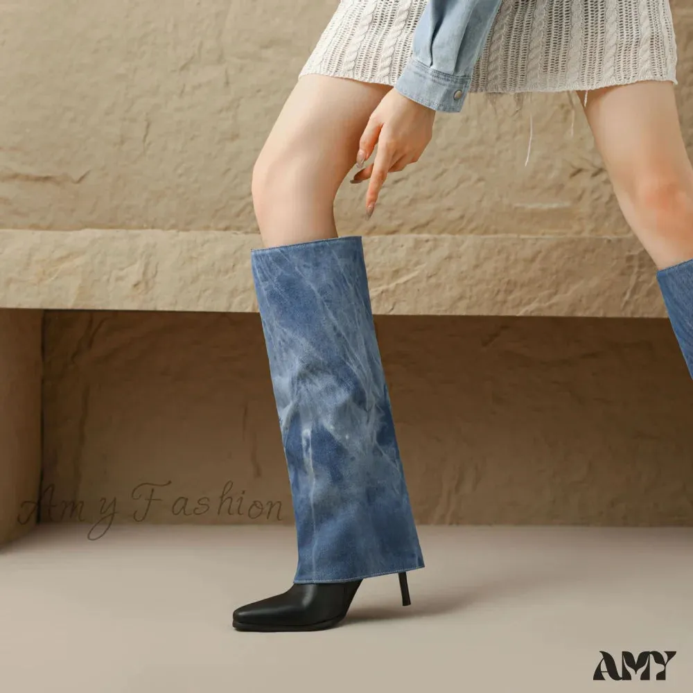 Pointed Toe Thin Heel Over-Knee High Heel Fashion Long Boots Autumn Winter 2024 Women's Shoes