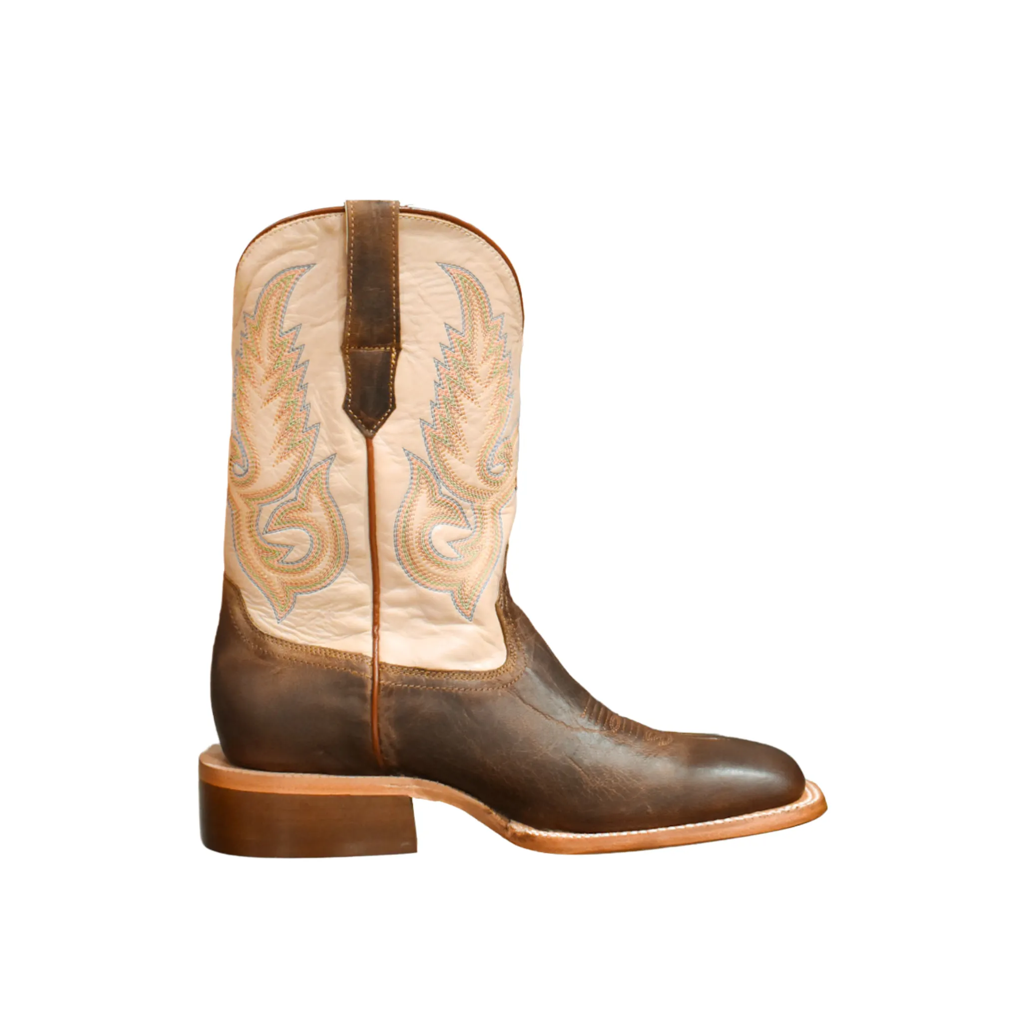 R. WATSON MEN'S MAD BROWN GOAT IVORY COW WESTERN BOOT - WR0006-2