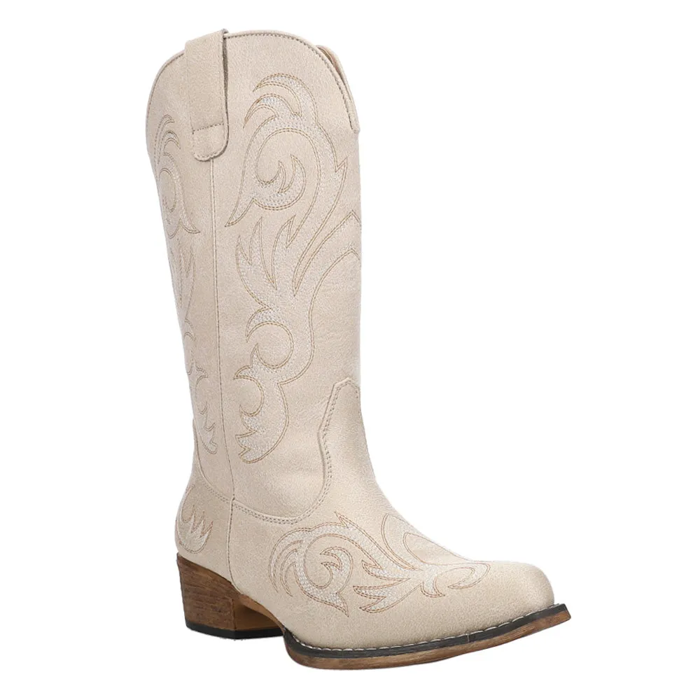 Riley Embroidered Snip Toe Cowboy Boots