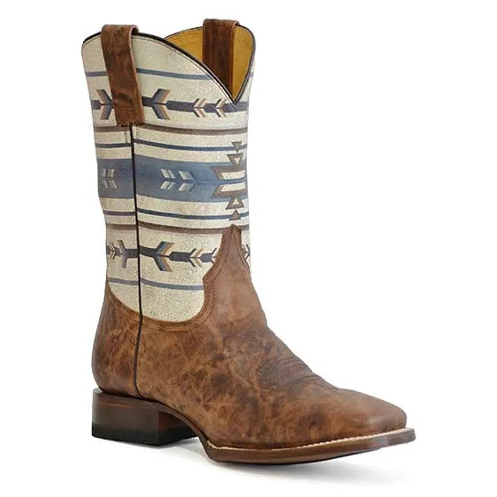 Roper 11" Aztec Cowboy (Burnished Tan) - Men's Cowboy Boots