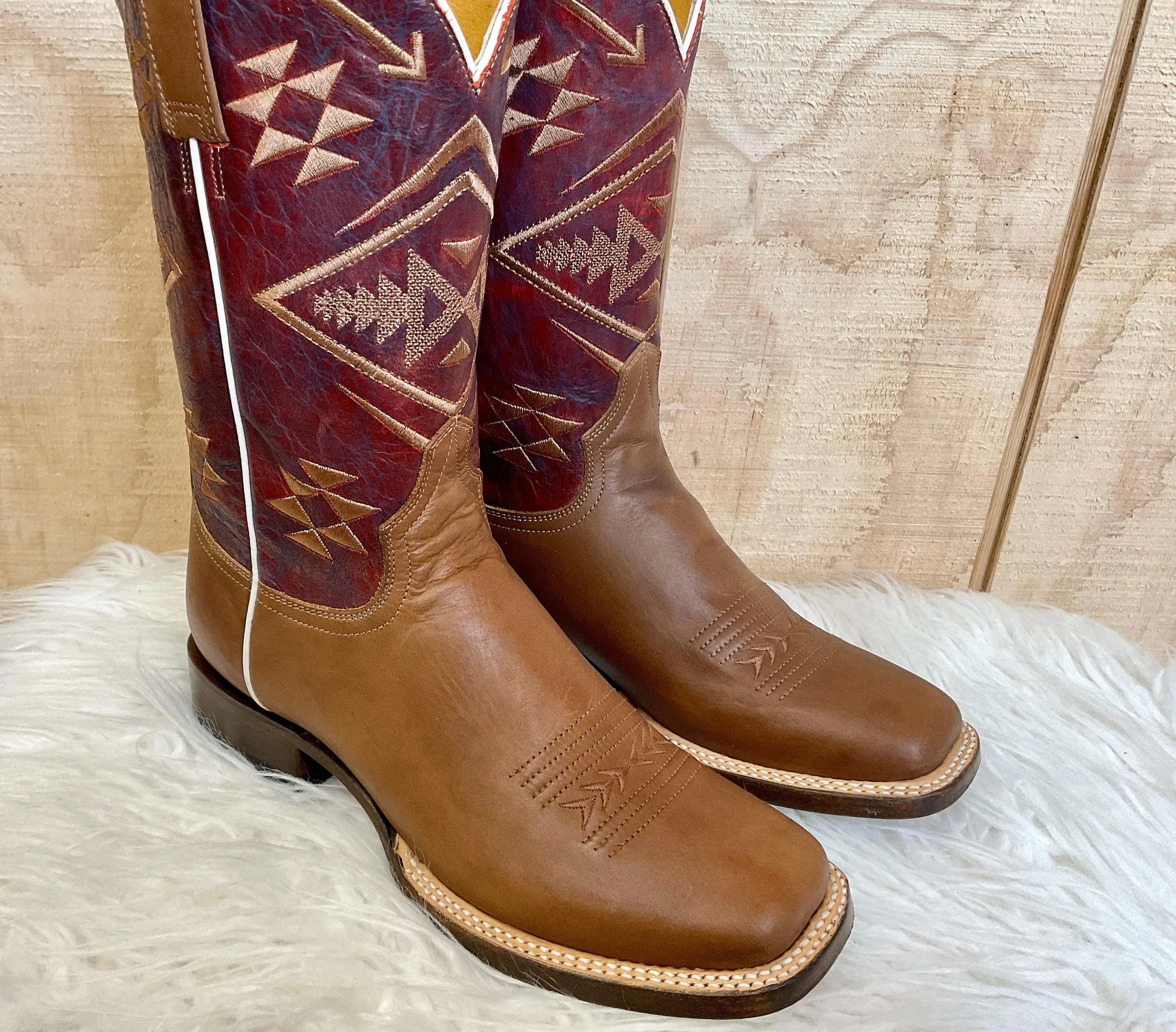 Roper Women's Ruby Tan Square Toe Cowgirl Boots 9201-8390