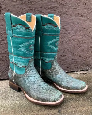 Roper Women's Turquoise Backcut Python Cowgirl Boots 6510-8488