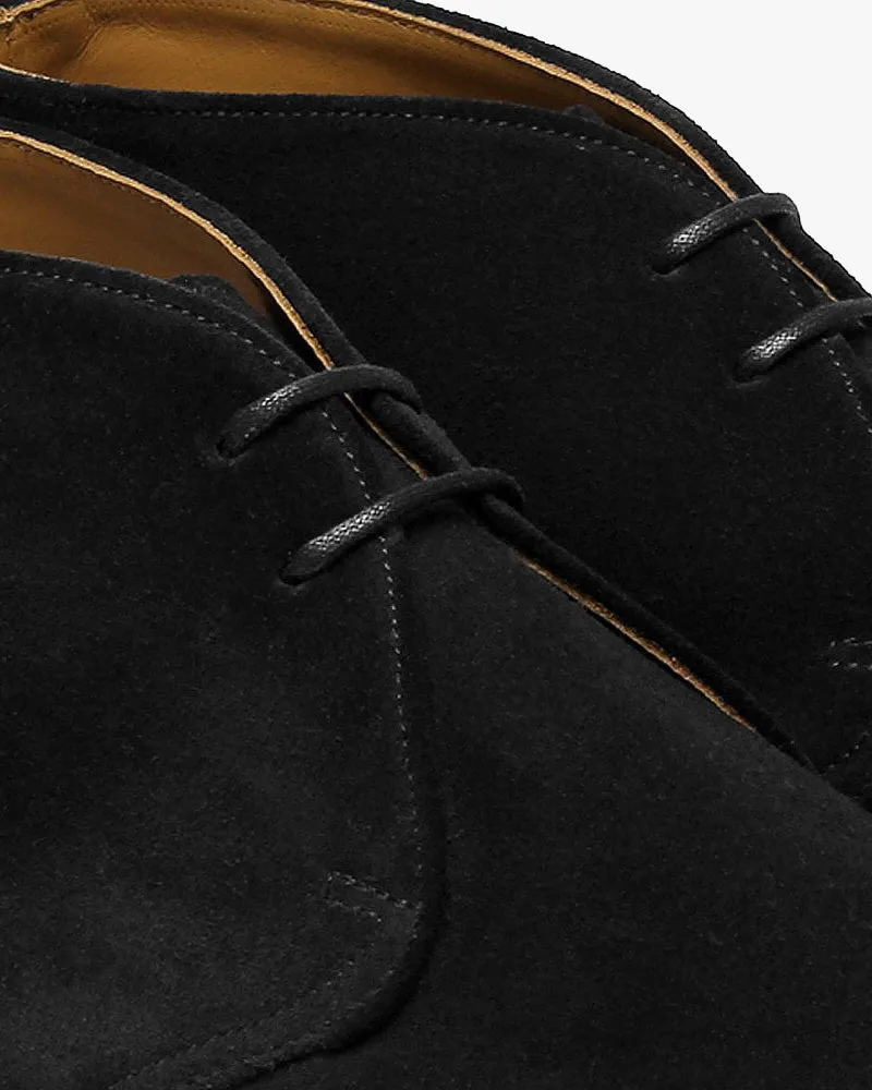 Sanders Hi-Top Chukka Boot - Black Suede