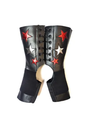 SHORT Stardust Aerial boots w/ Silver & Red Stars   Grip Panel