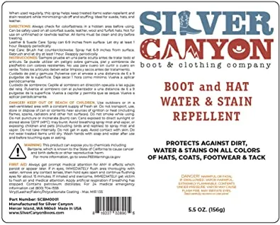 Silver Canyon Boot and Hat Water and Stain Repellent